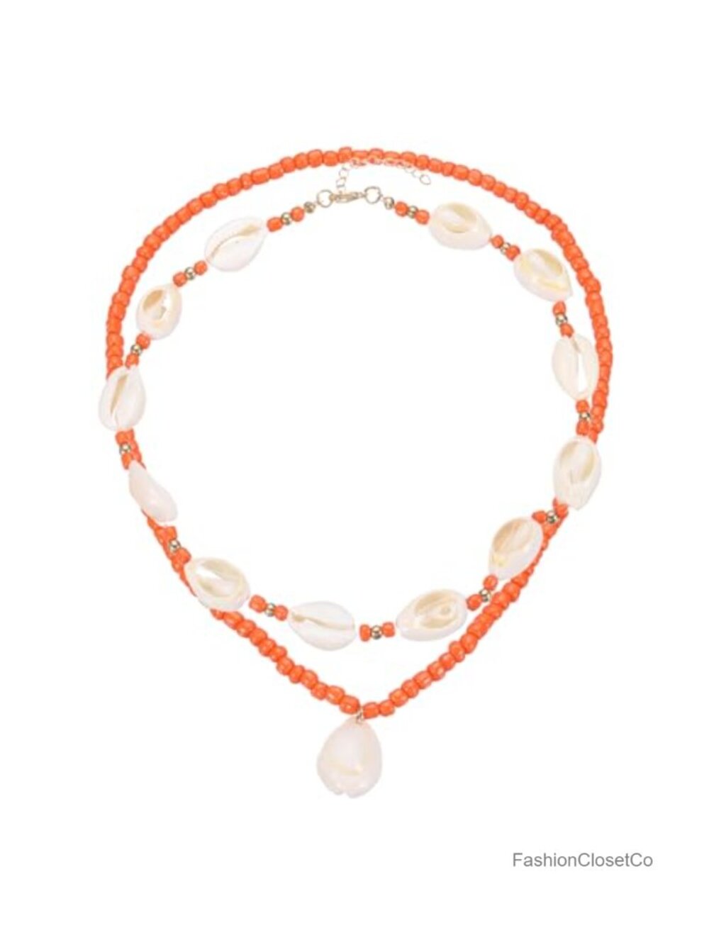 Handmade Sea Shell Necklace Set, Boho Beach Layered Jewelry, Adjustable